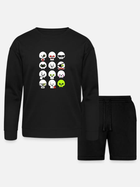Faces Skull - Bella + Canvas Unisex Sweatshirt & Short Set - black