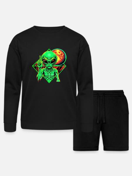 IlluminET164 - Bella + Canvas Unisex Sweatshirt & Short Set - black