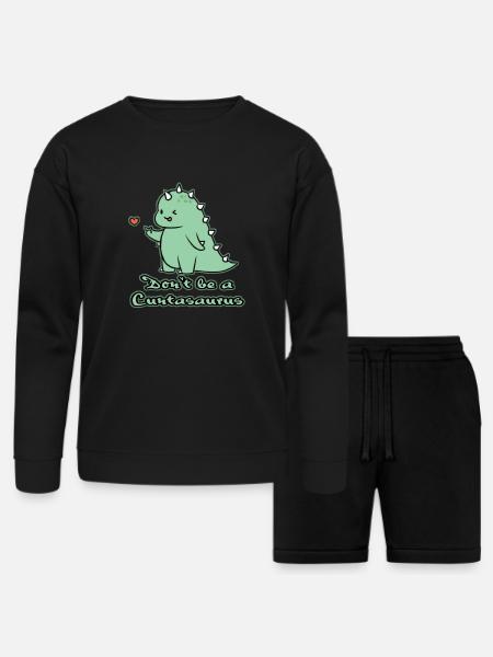 Dinosaur advice - Bella + Canvas Unisex Sweatshirt & Short Set - black