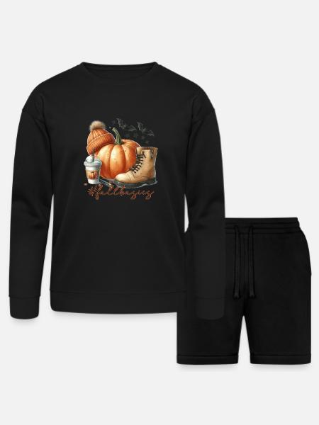 Fall Basics - Bella + Canvas Unisex Sweatshirt & Short Set - black