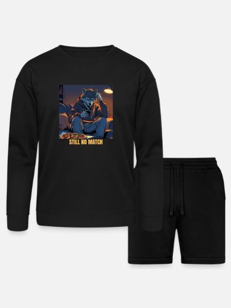 Lunar Swipe Blues - Bella + Canvas Unisex Sweatshirt & Short Set - black