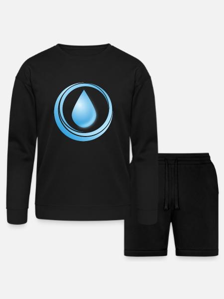 Water - Bella + Canvas Unisex Sweatshirt & Short Set - black