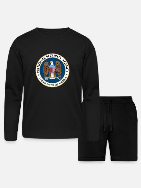 National Security Agency Logo - Bella + Canvas Unisex Sweatshirt & Short Set - black