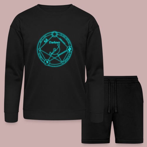 darknet logo cyan - Bella + Canvas Unisex Sweatshirt & Short Set