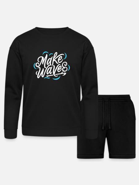 Make Waves - Bella + Canvas Unisex Sweatshirt & Short Set - black
