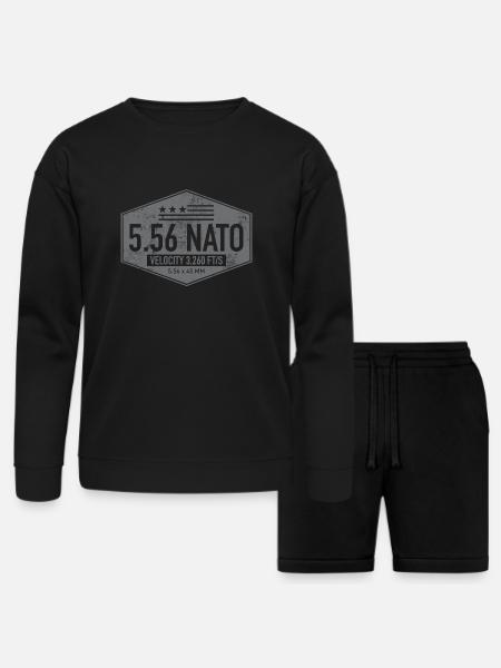 556 NATO Gray - Bella + Canvas Unisex Sweatshirt & Short Set - black