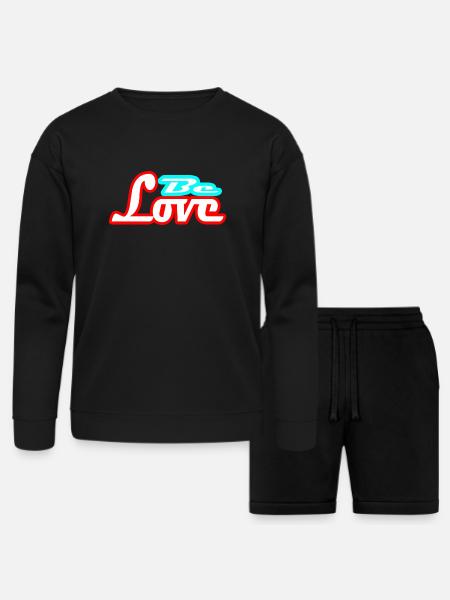 be love - Bella + Canvas Unisex Sweatshirt & Short Set - black