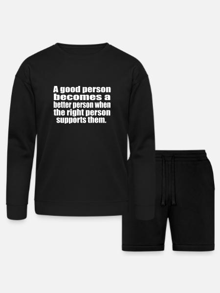 Support - Bella + Canvas Unisex Sweatshirt & Short Set - black
