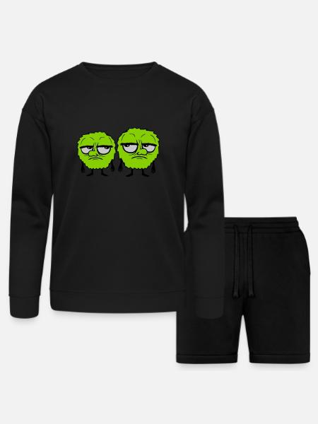 2 monsters eyes roll - Bella + Canvas Unisex Sweatshirt & Short Set - black