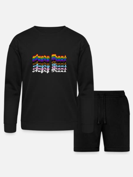 Angry Trans - Bella + Canvas Unisex Sweatshirt & Short Set - black