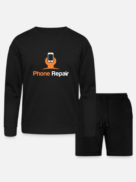 Phone Repair - Bella + Canvas Unisex Sweatshirt & Short Set - black