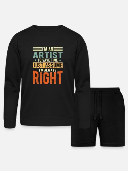 Artist - Bella + Canvas Unisex Sweatshirt & Short Set - black