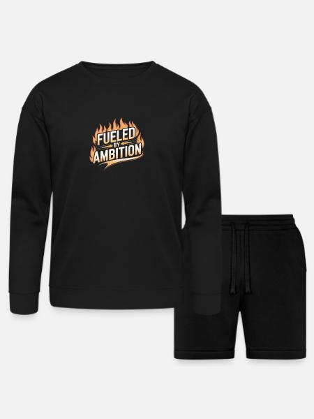 Fueled by Ambition Flame - Bella + Canvas Unisex Sweatshirt & Short Set - black