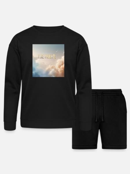 mindfulness and serenity - Bella + Canvas Unisex Sweatshirt & Short Set - black