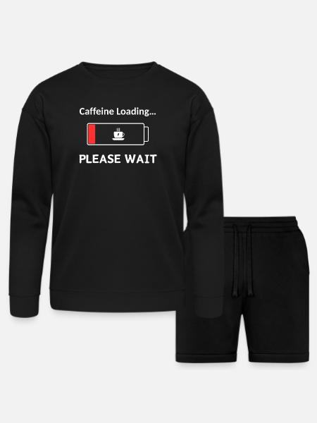 Caffeine Loading PleaseWait - Bella + Canvas Unisex Sweatshirt & Short Set - black
