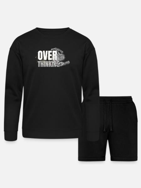 Queer Thinking Collage - Bella + Canvas Unisex Sweatshirt & Short Set - black