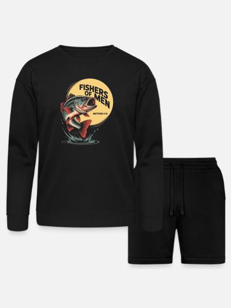 Fisher of Men Emblem - Bella + Canvas Unisex Sweatshirt & Short Set - black