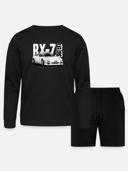 JDM Galaxy RX-7 Legend - Bella + Canvas Unisex Sweatshirt & Short Set - black
