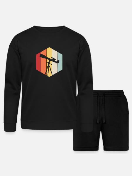 Astrophotography Telescope - Bella + Canvas Unisex Sweatshirt & Short Set - black