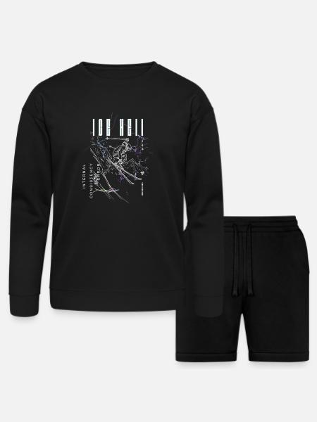 Neon Lightning Skeleton Circuit - Bella + Canvas Unisex Sweatshirt & Short Set - black