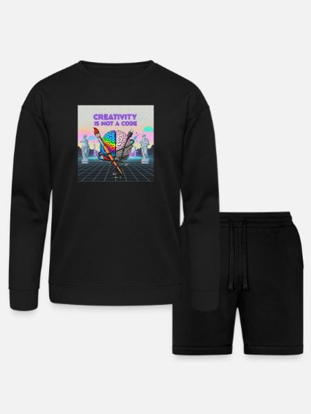 Brainbrush Neon: Creativity Unplugged - Bella + Canvas Unisex Sweatshirt & Short Set - black