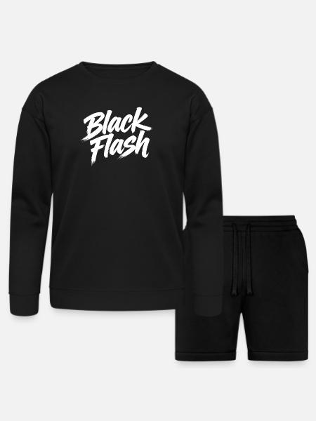 Black flash - Bella + Canvas Unisex Sweatshirt & Short Set - black
