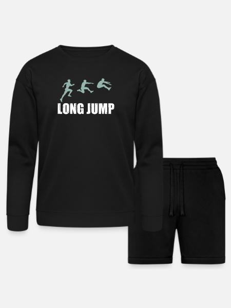 Long Jump Silhouettes - Bella + Canvas Unisex Sweatshirt & Short Set - black