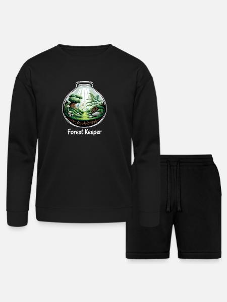 Forest Keeper Mossarium Terrarium - Bella + Canvas Unisex Sweatshirt & Short Set - black