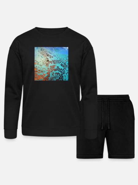 Aqua Cell Burst - Bella + Canvas Unisex Sweatshirt & Short Set - black