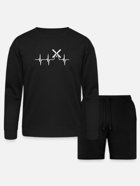 Farming Windmill ECG - Bella + Canvas Unisex Sweatshirt & Short Set - black