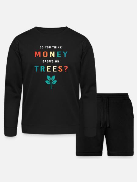 Business Finance Money Meme - Bella + Canvas Unisex Sweatshirt & Short Set - black