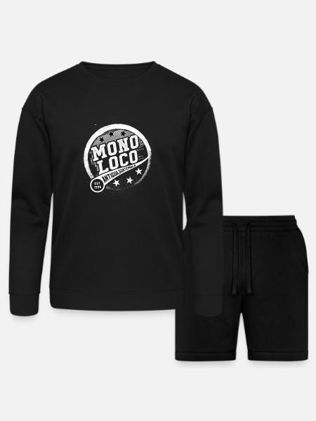 mono loco - Bella + Canvas Unisex Sweatshirt & Short Set - black