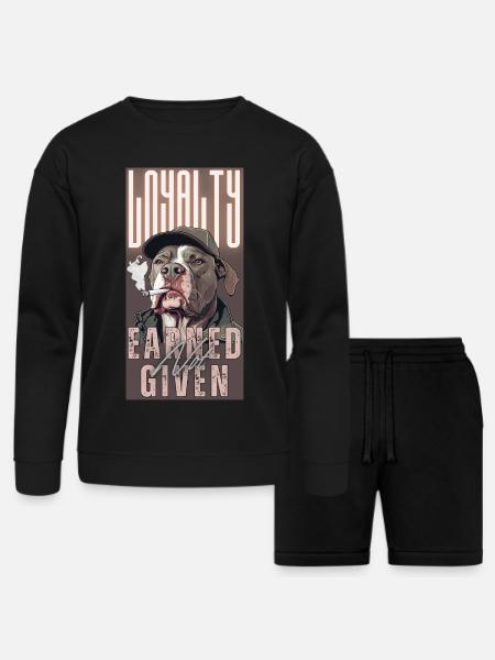 Loyalty Earned Not Given - Bella + Canvas Unisex Sweatshirt & Short Set - black