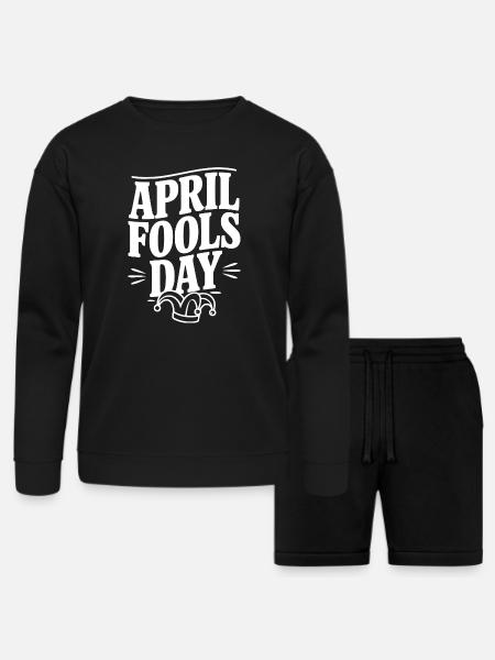 April Fools Day - Bella + Canvas Unisex Sweatshirt & Short Set - black