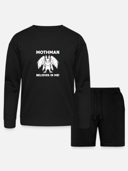 Mothman Believes In Me - Bella + Canvas Unisex Sweatshirt & Short Set - black