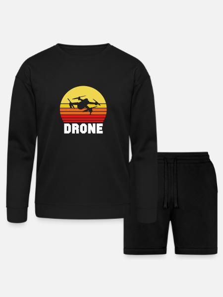 Drone - Bella + Canvas Unisex Sweatshirt & Short Set - black