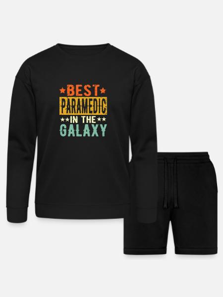 Best Paramedic Ever Paramedic Gift - Bella + Canvas Unisex Sweatshirt & Short Set - black