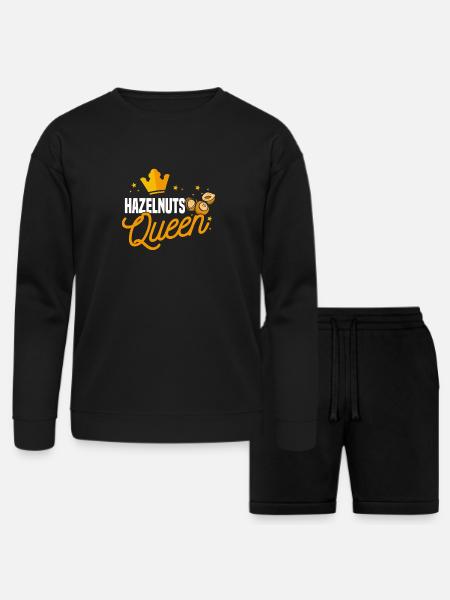 Hazelnut Queen - Bella + Canvas Unisex Sweatshirt & Short Set - black