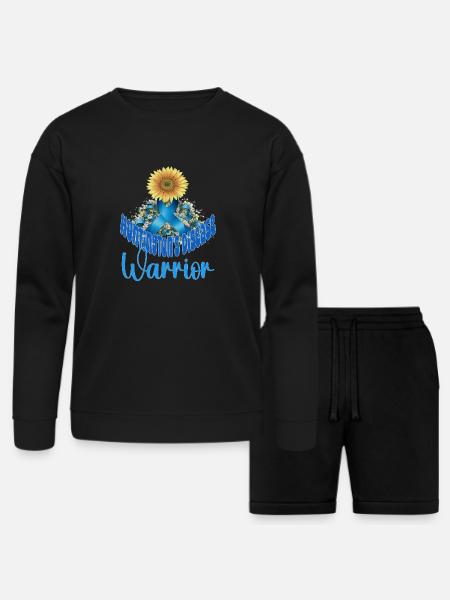 Huntington's disease awareness sunflower - Bella + Canvas Unisex Sweatshirt & Short Set - black