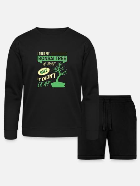 Bonsai Tree - Bella + Canvas Unisex Sweatshirt & Short Set - black