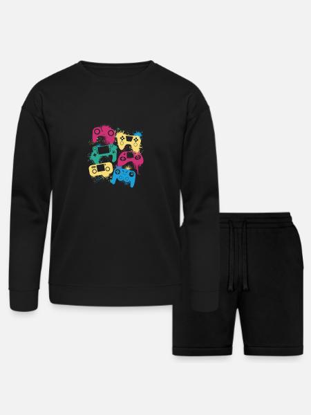 Joysticks - Bella + Canvas Unisex Sweatshirt & Short Set - black