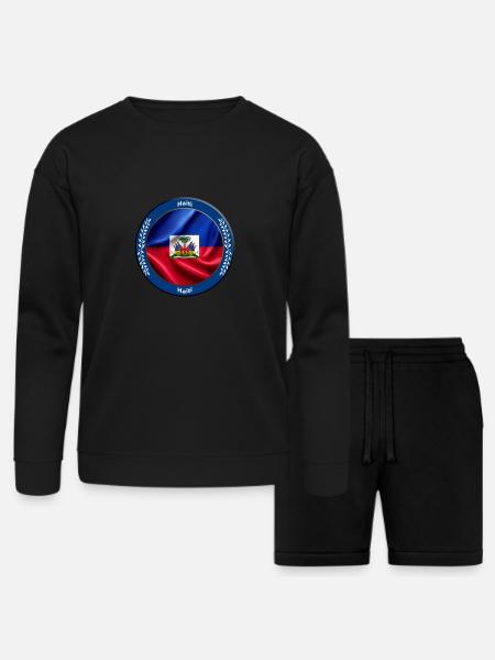 Haiti - Bella + Canvas Unisex Sweatshirt & Short Set - black