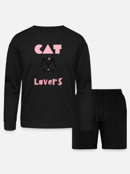 Cat lovers - Bella + Canvas Unisex Sweatshirt & Short Set - black