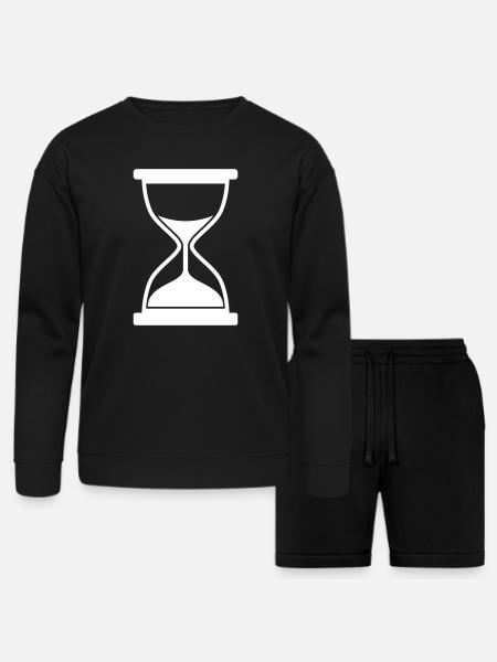 Minimal Hourglass Silhouette - Bella + Canvas Unisex Sweatshirt & Short Set - black