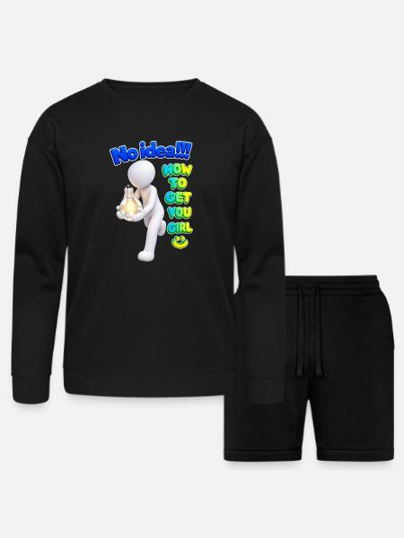 No Idea - Bella + Canvas Unisex Sweatshirt & Short Set - black