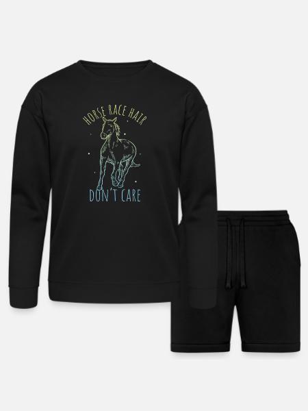 Horse Design - Bella + Canvas Unisex Sweatshirt & Short Set - black