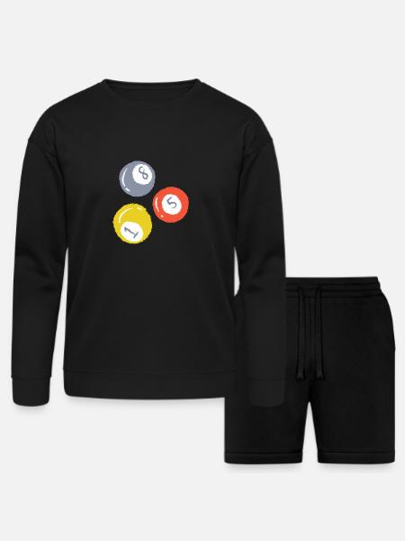 3 Billiards Ball - Bella + Canvas Unisex Sweatshirt & Short Set - black