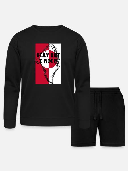 Greenland red white - Bella + Canvas Unisex Sweatshirt & Short Set - black