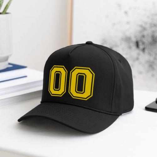 Number 00 in a classic athletic collegiate font - Rope Cap
