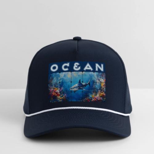 Ocean: Synthwave Shark - Rope Cap